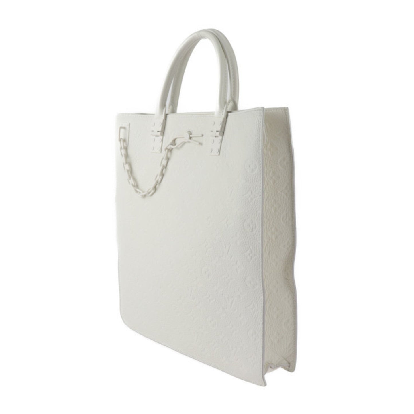 Louis Vuitton Sac Plat White Leather Shoulder Bag