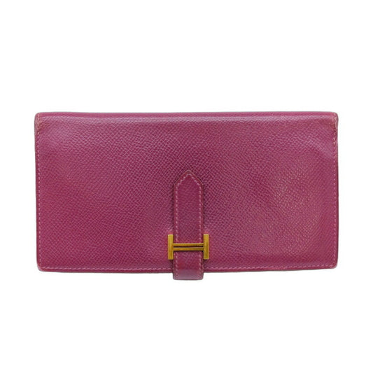 Hermès Béarn Purple Leather Wallet Accessories