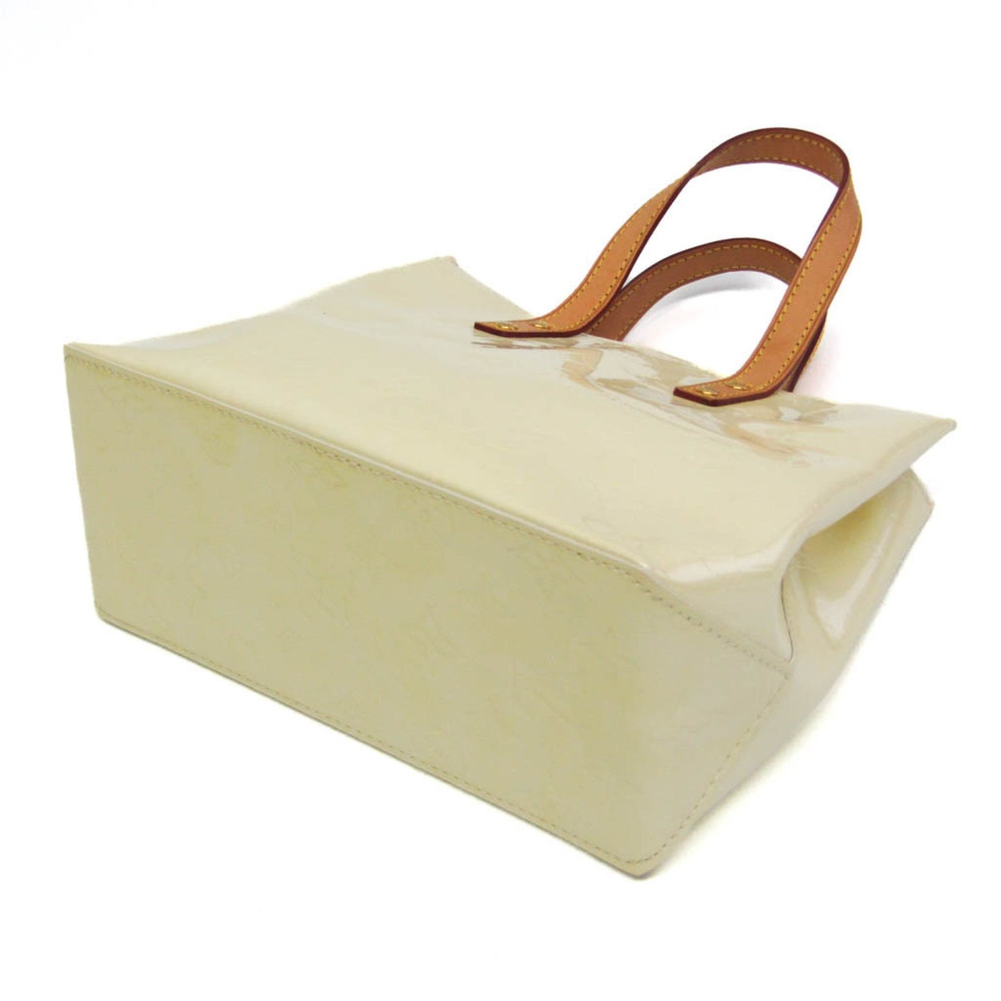 Louis Vuitton Reade Beige Patent Leather Hand Bag