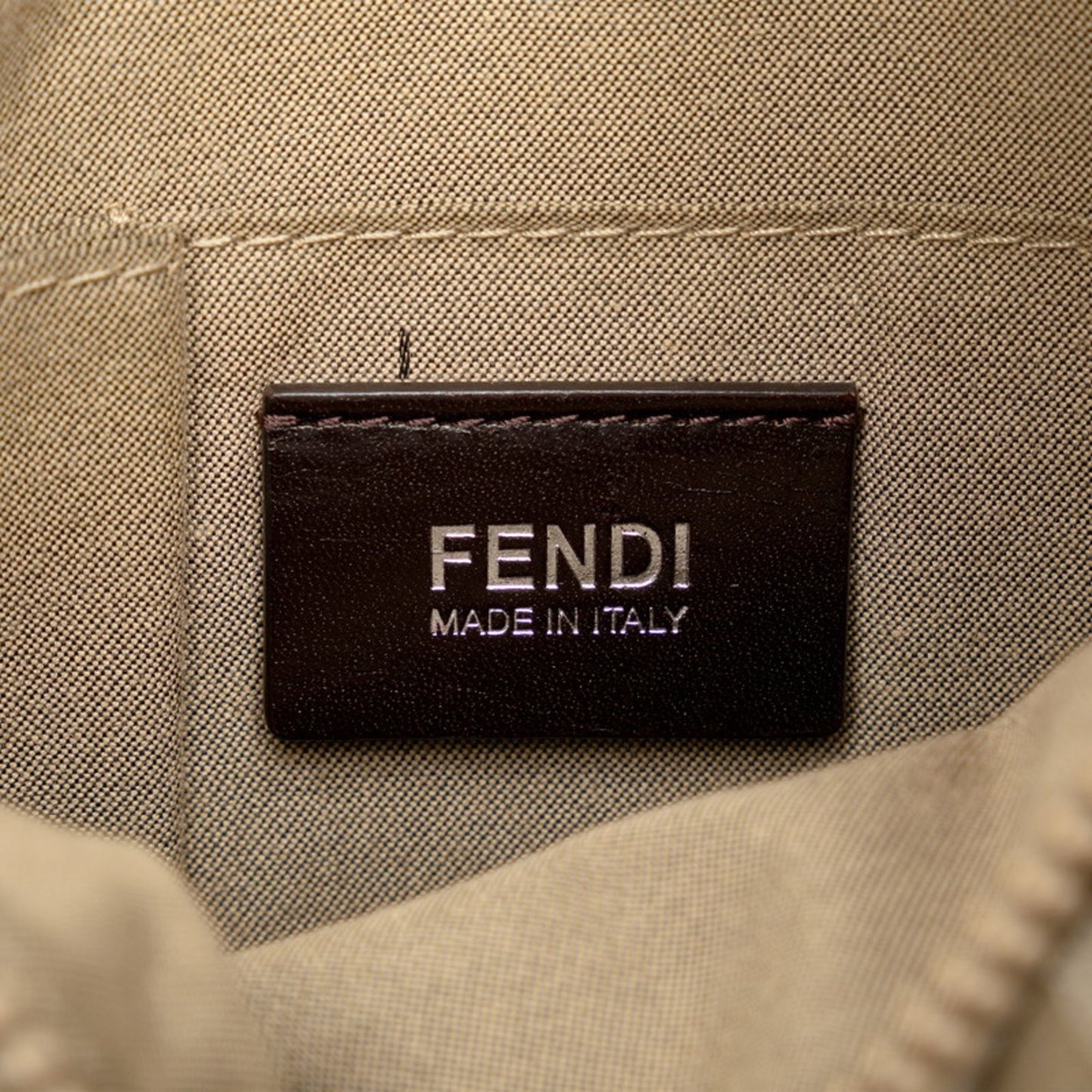 Fendi Zucchino Beige Canvas Shopper Bag