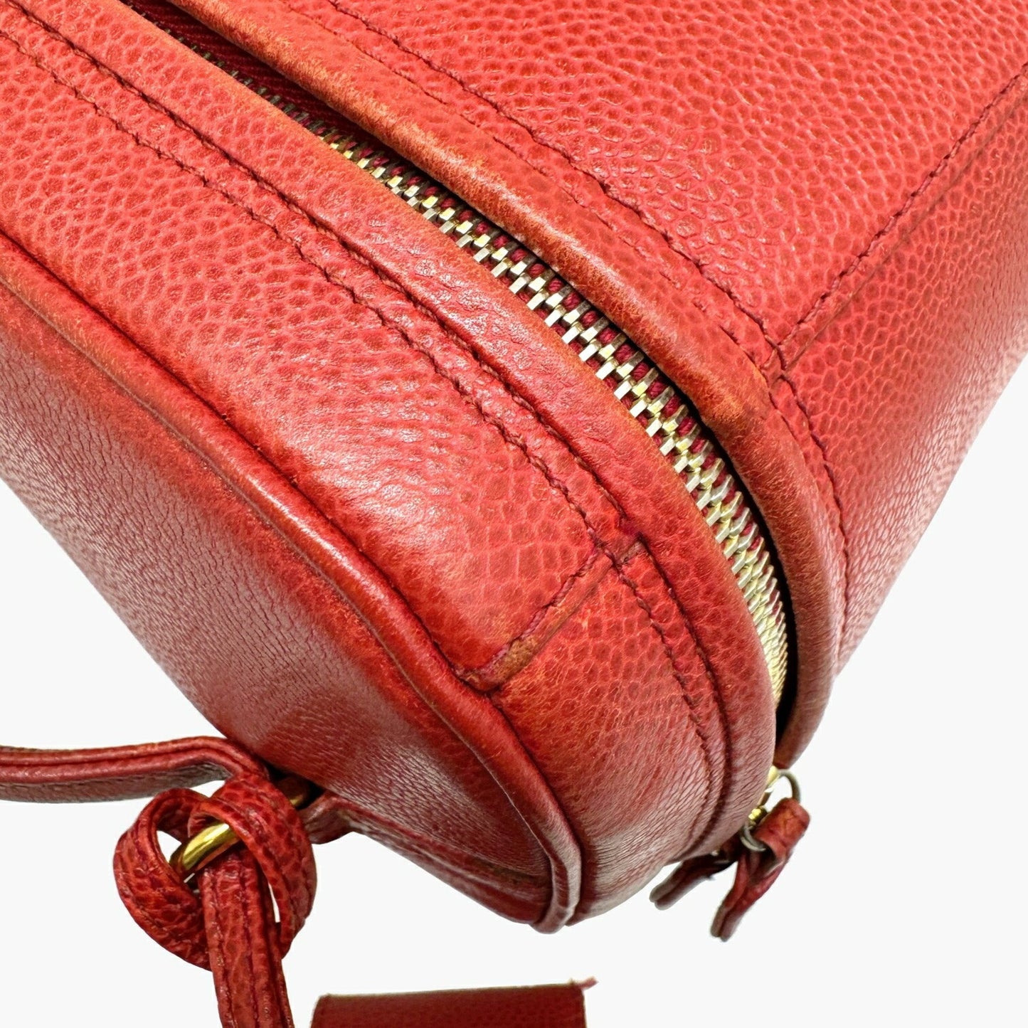 Chanel Vanity Red Leather Hand Bag