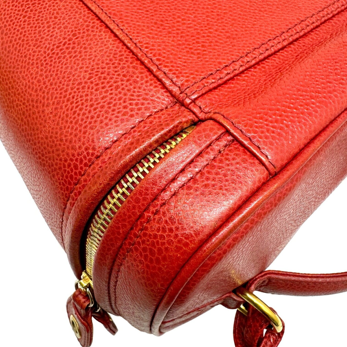 Chanel Vanity Red Leather Hand Bag