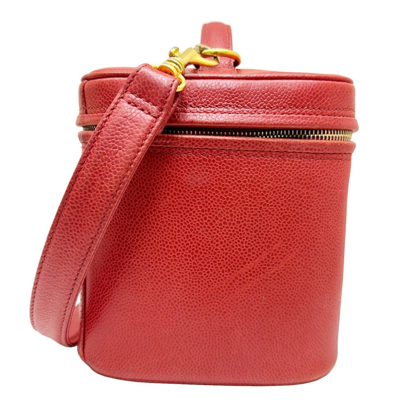 Chanel Vanity Red Leather Hand Bag