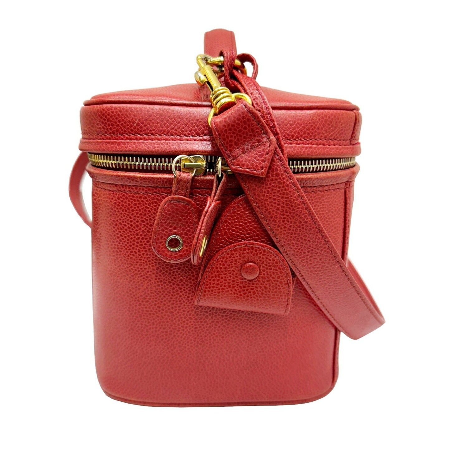 Chanel Vanity Red Leather Hand Bag