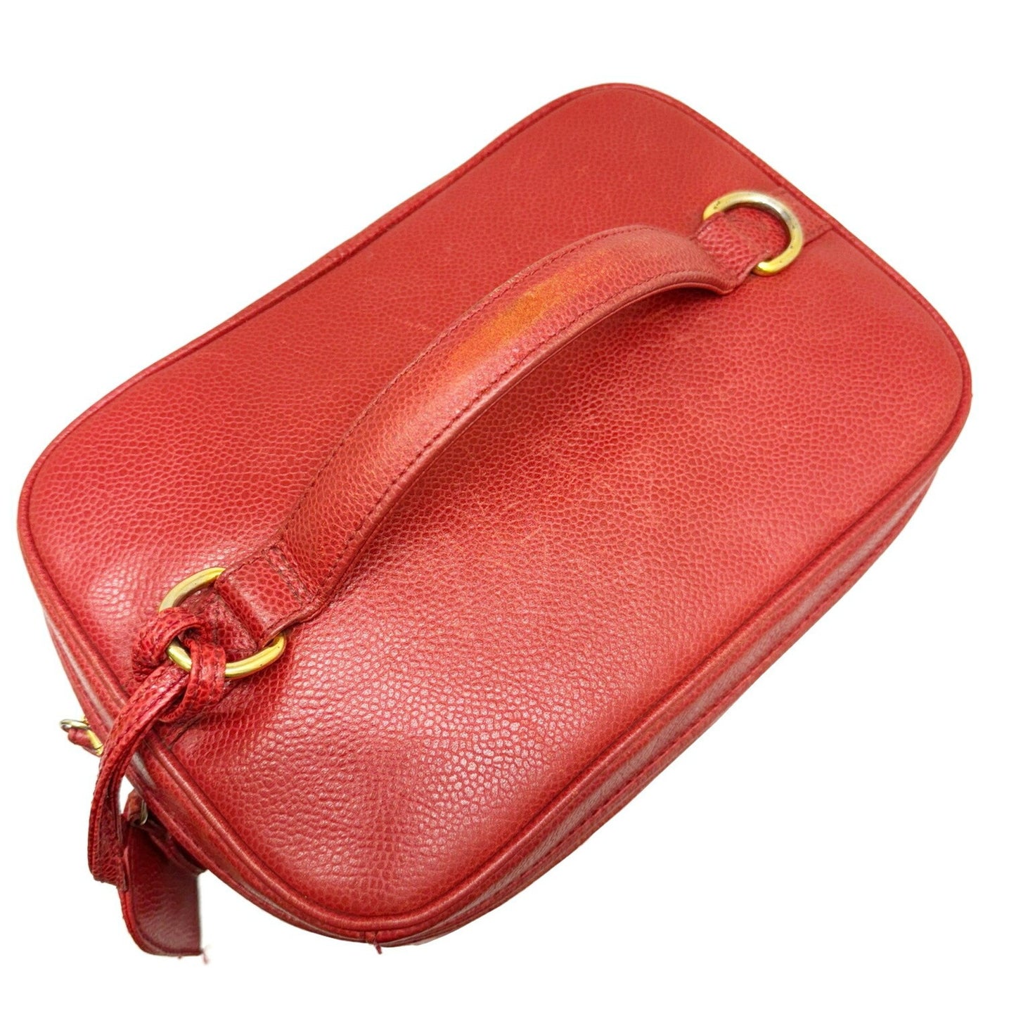 Chanel Vanity Red Leather Hand Bag