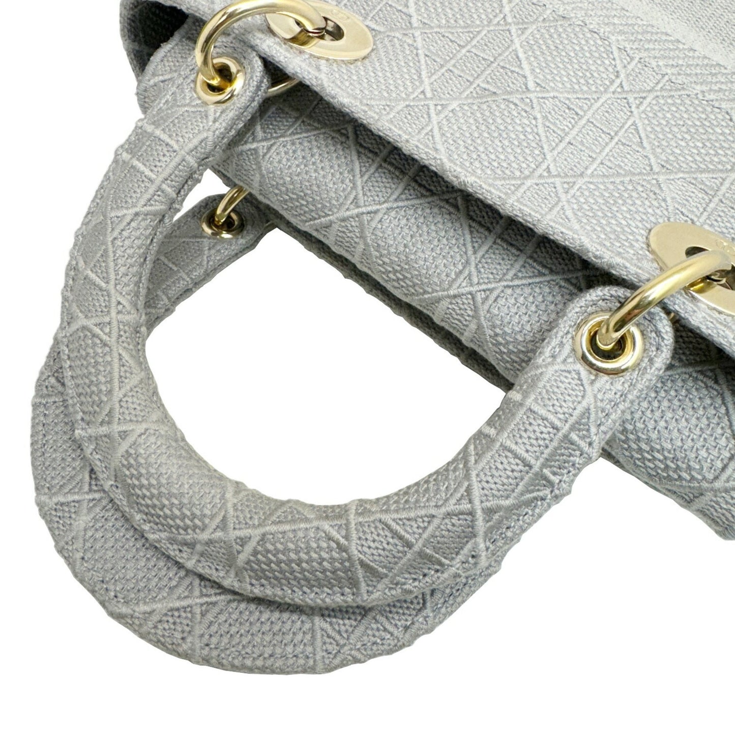 Dior Lady D-Light Grey Canvas Hand Bag