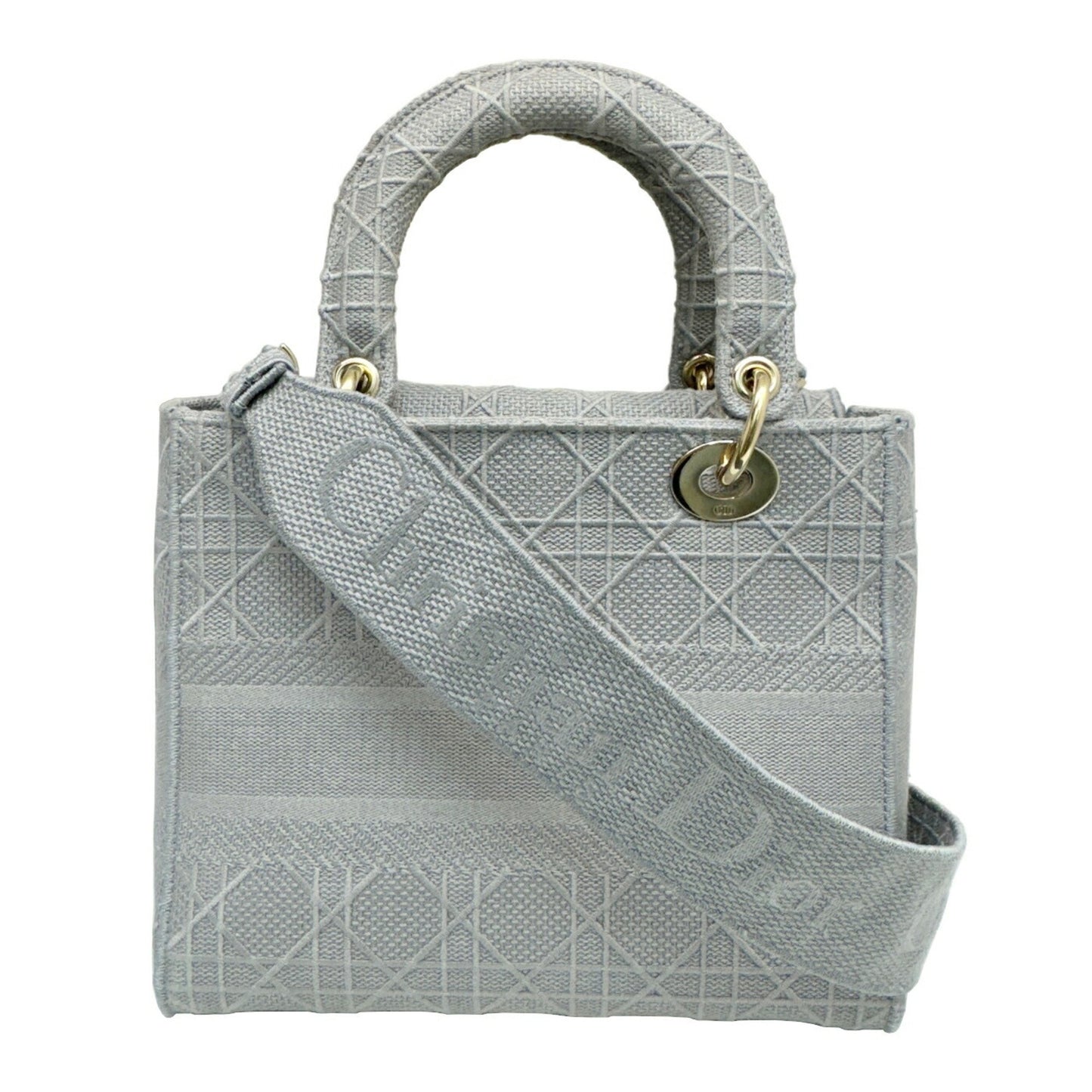 Dior Lady D-Light Grey Canvas Hand Bag