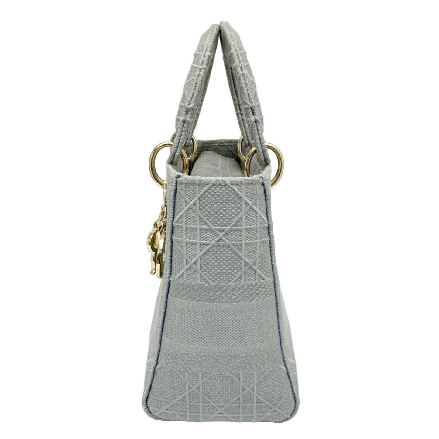 Dior Lady D-Light Grey Canvas Hand Bag