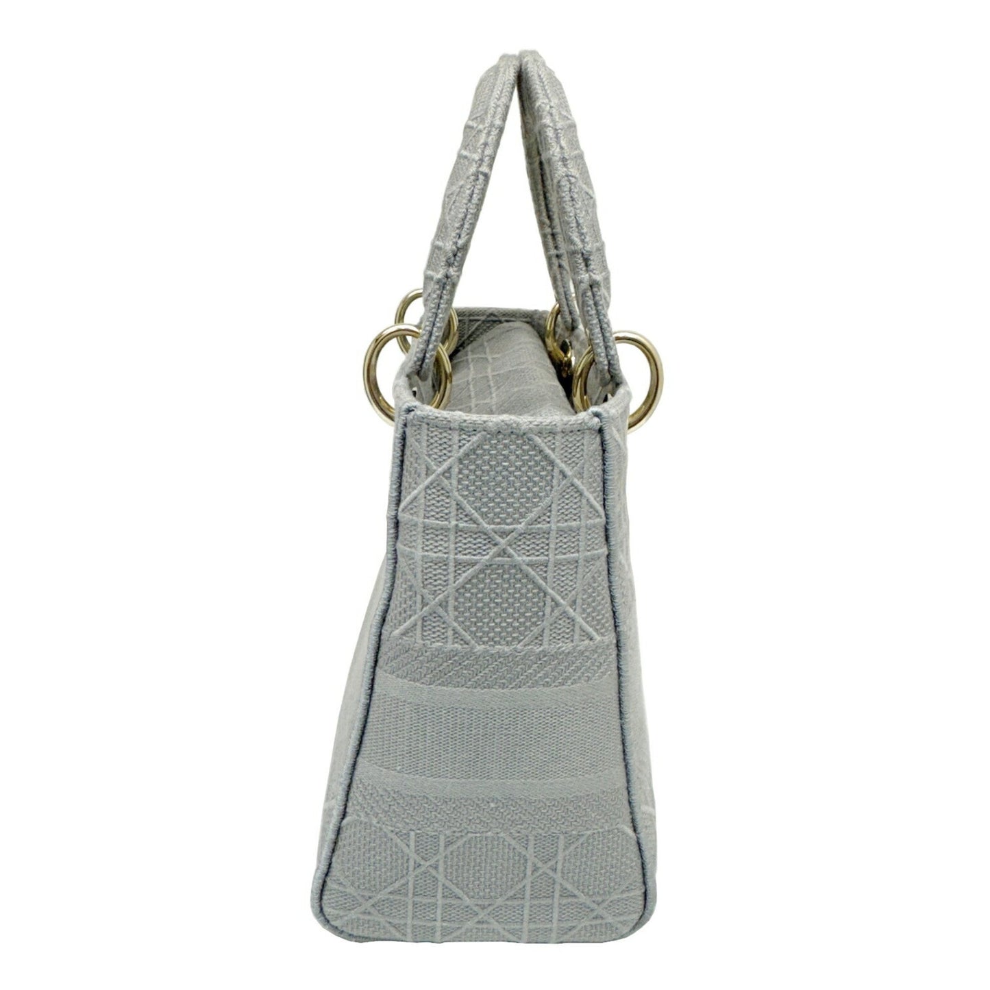 Dior Lady D-Light Grey Canvas Hand Bag