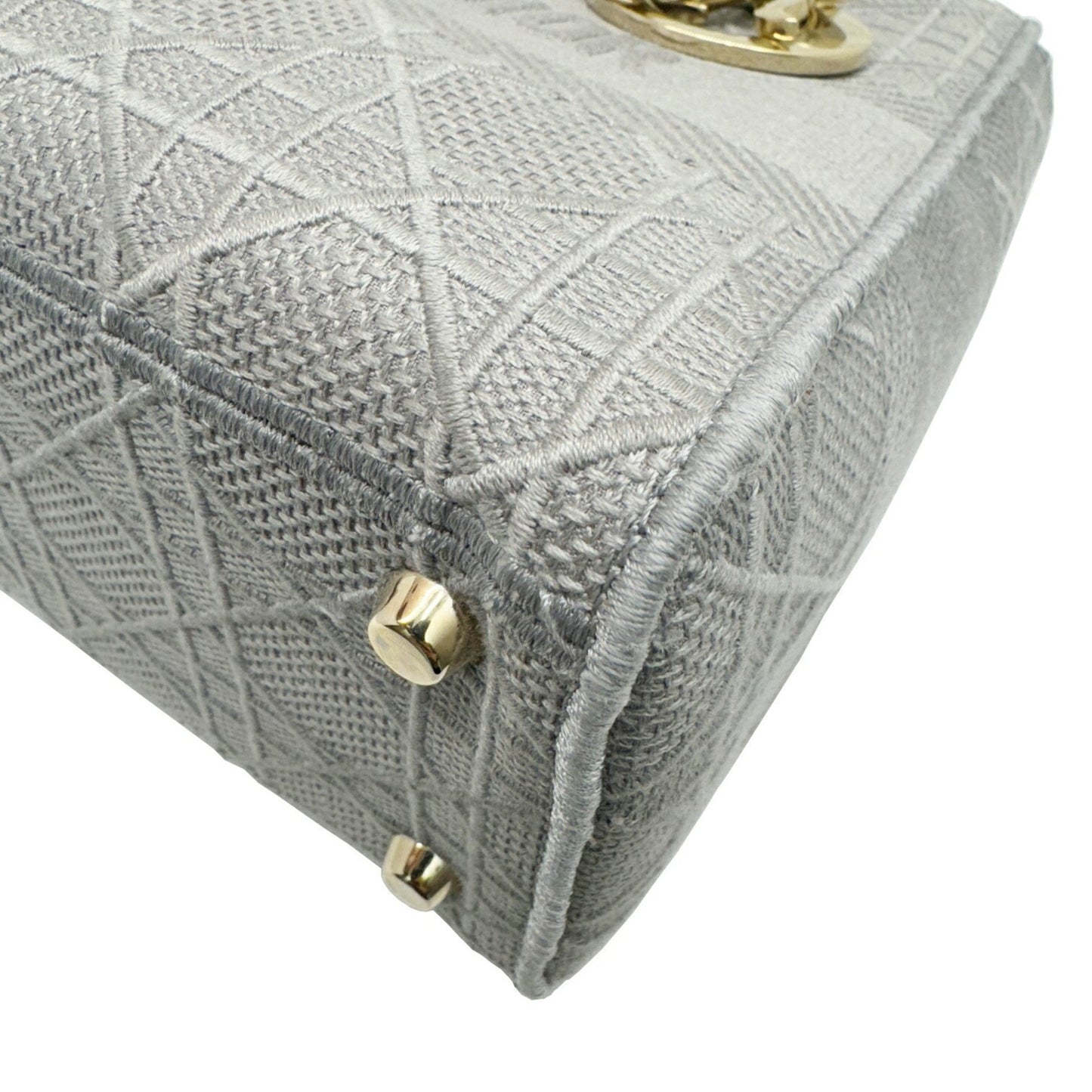 Dior Lady D-Light Grey Canvas Hand Bag