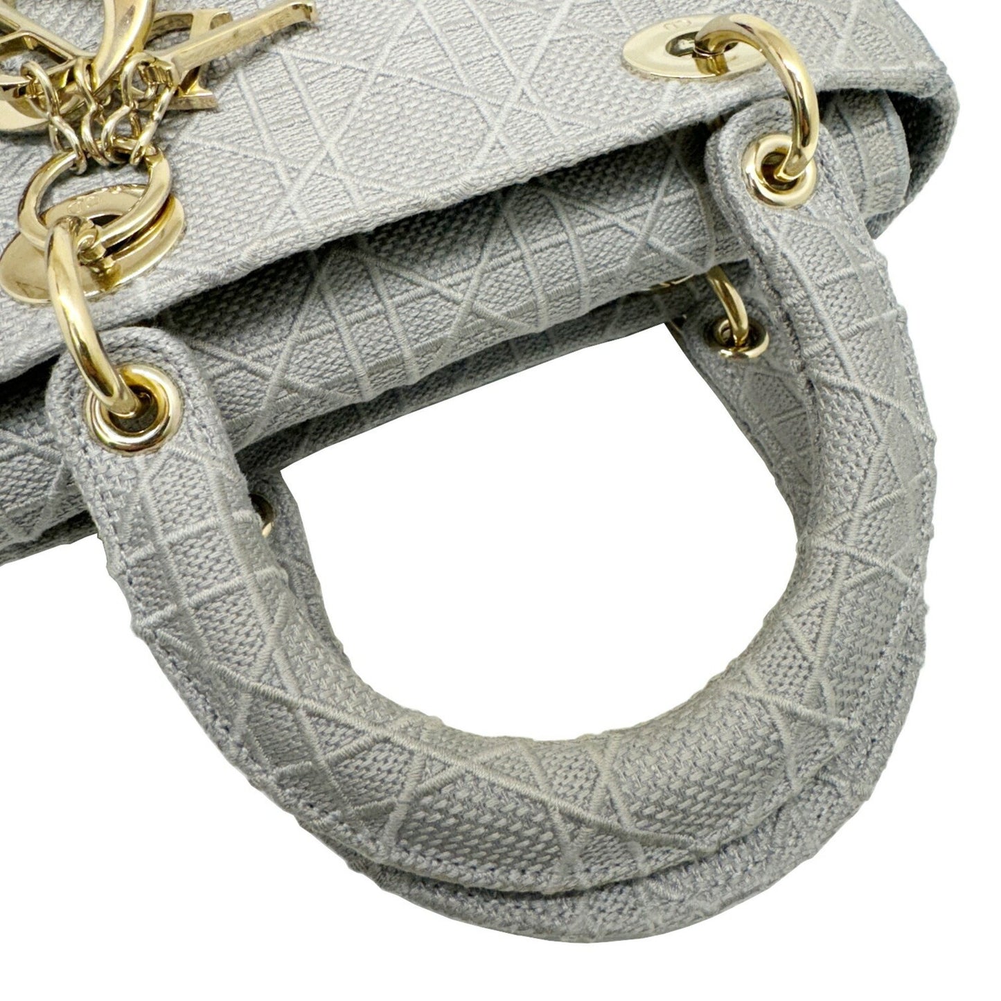 Dior Lady D-Light Grey Canvas Hand Bag