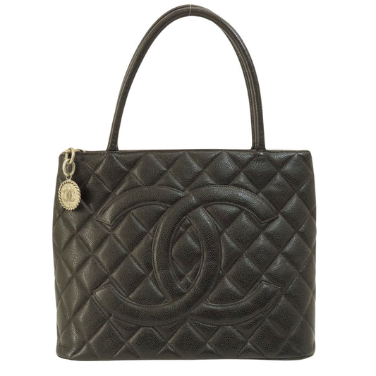 Chanel Medaillon Black Leather Tote Bag