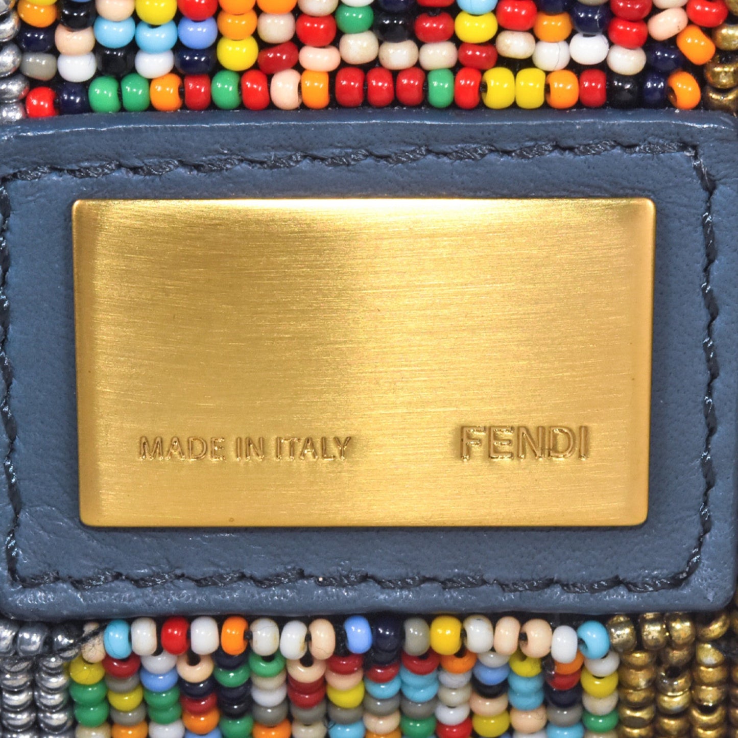 Fendi Peekaboo Blue Leather Hand Bag