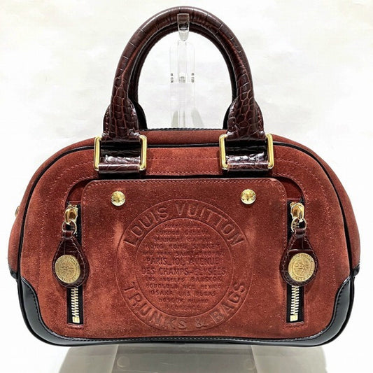 Louis Vuitton Stamp bag Brown Suede Hand Bag