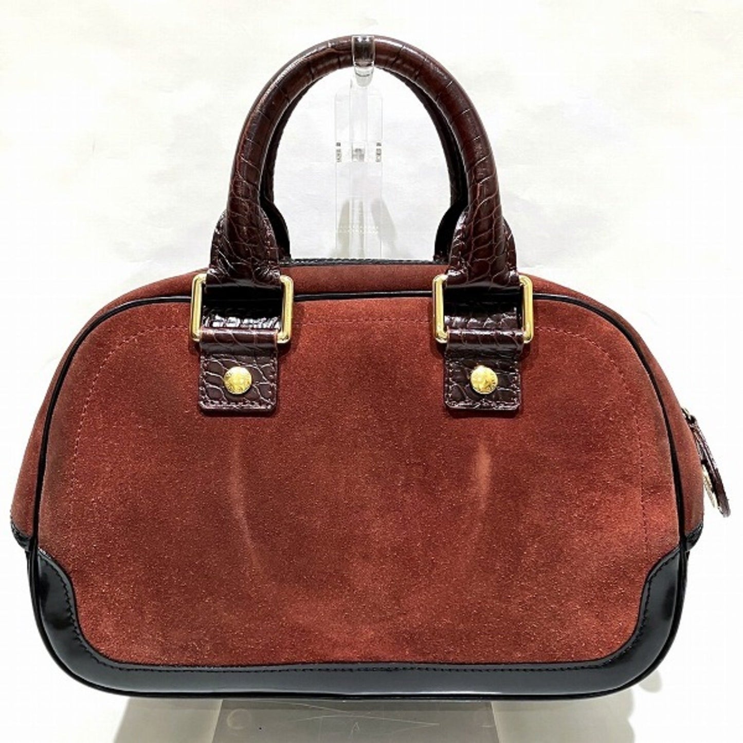 Louis Vuitton Stamp bag Brown Suede Hand Bag