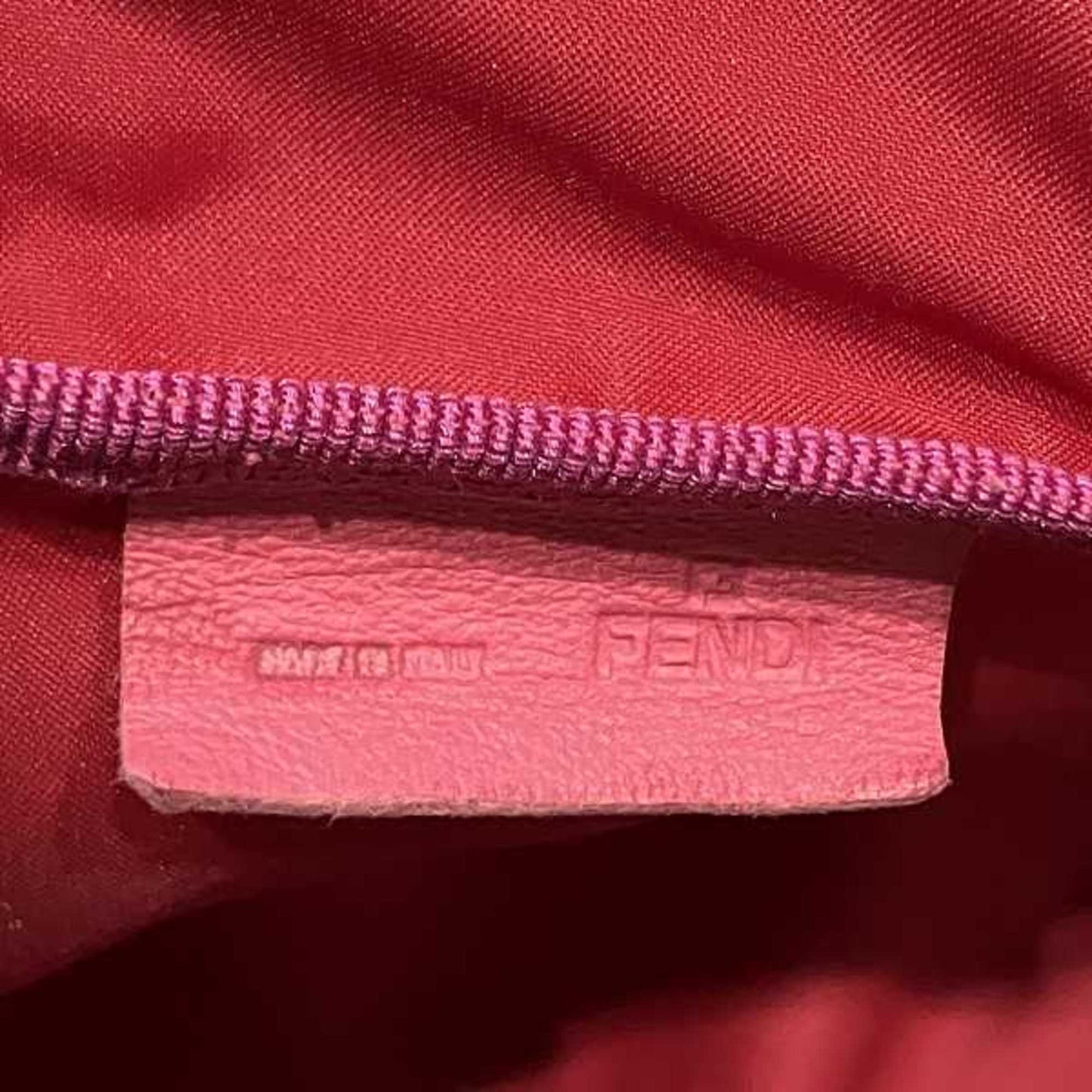 Fendi Zucchino Pink Synthetic Clutch Bag