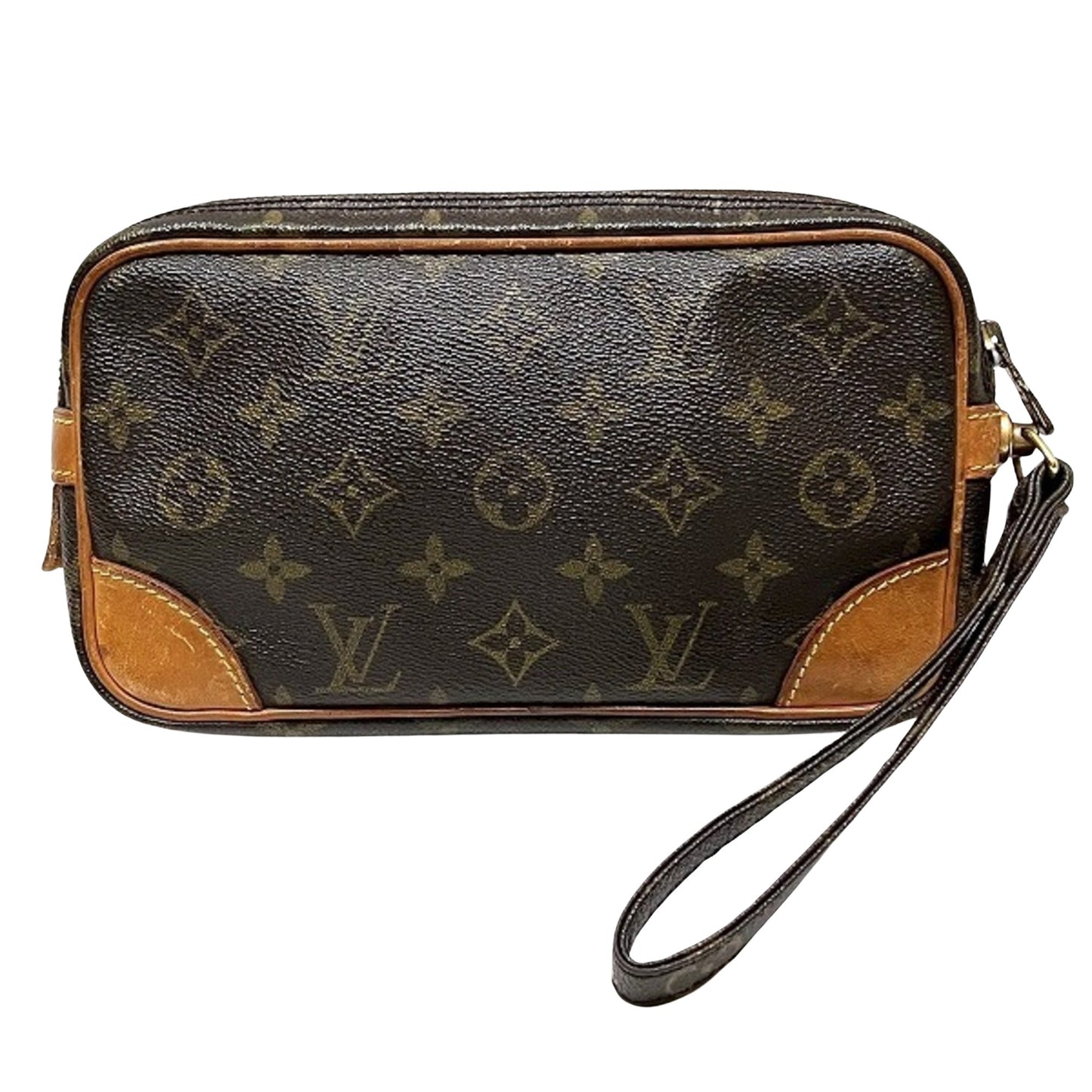 Louis Vuitton Marly Dragonne Brown Canvas Clutch Bag