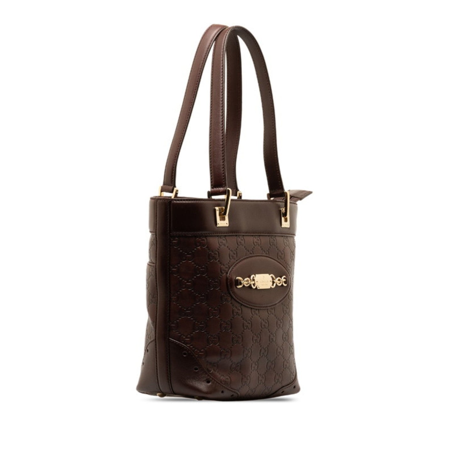 Gucci Cabas Brown Leather Tote Bag