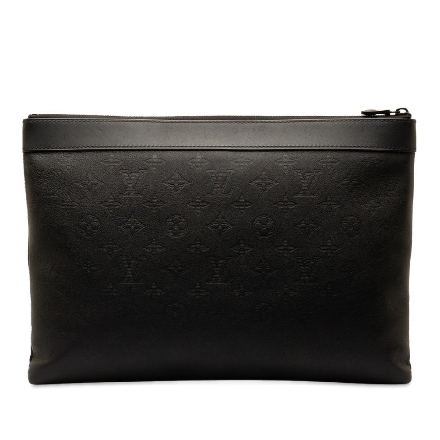 Louis Vuitton Shadow Pochette Black Leather Clutch Bag