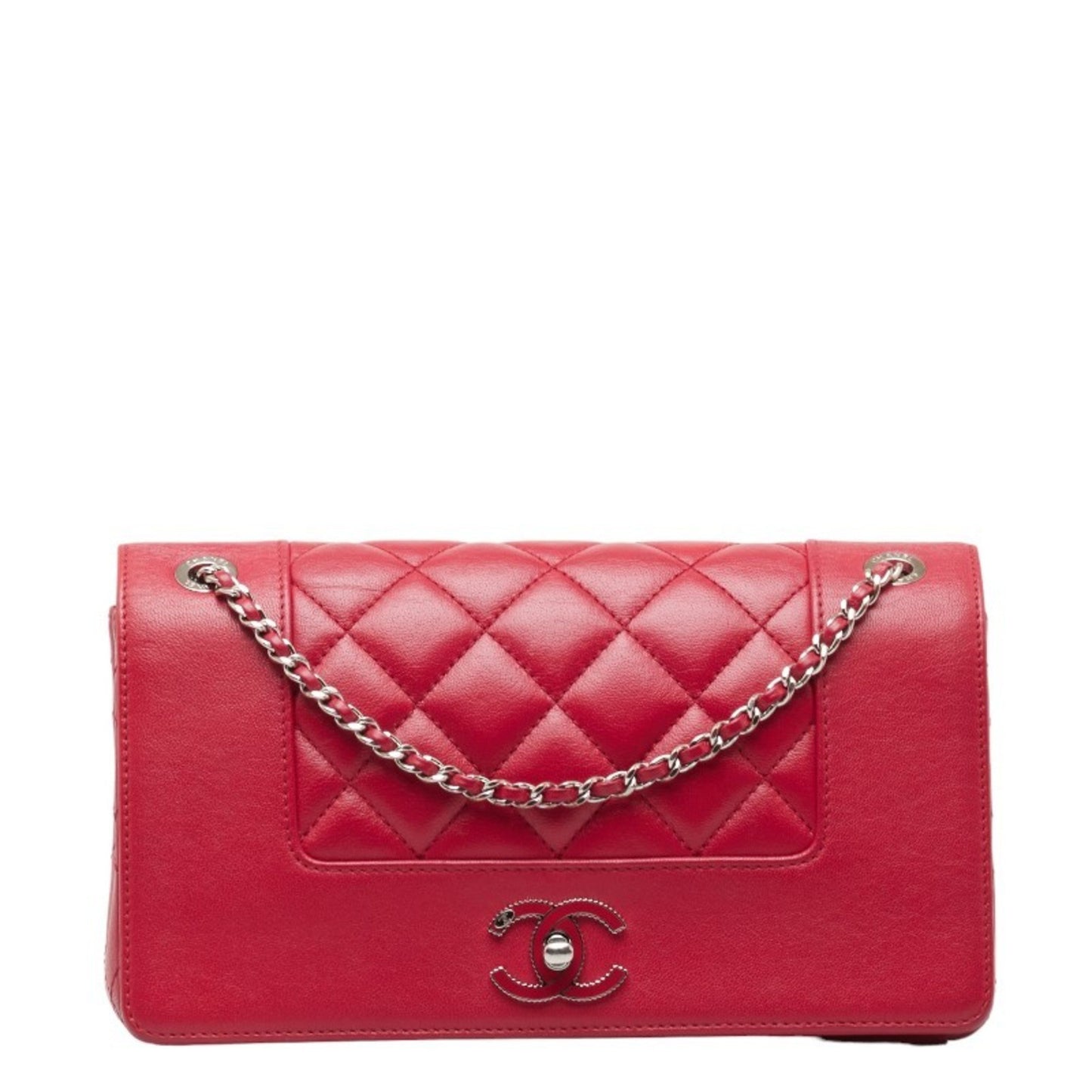 Chanel Coco Mark Red Leather Shoulder Bag