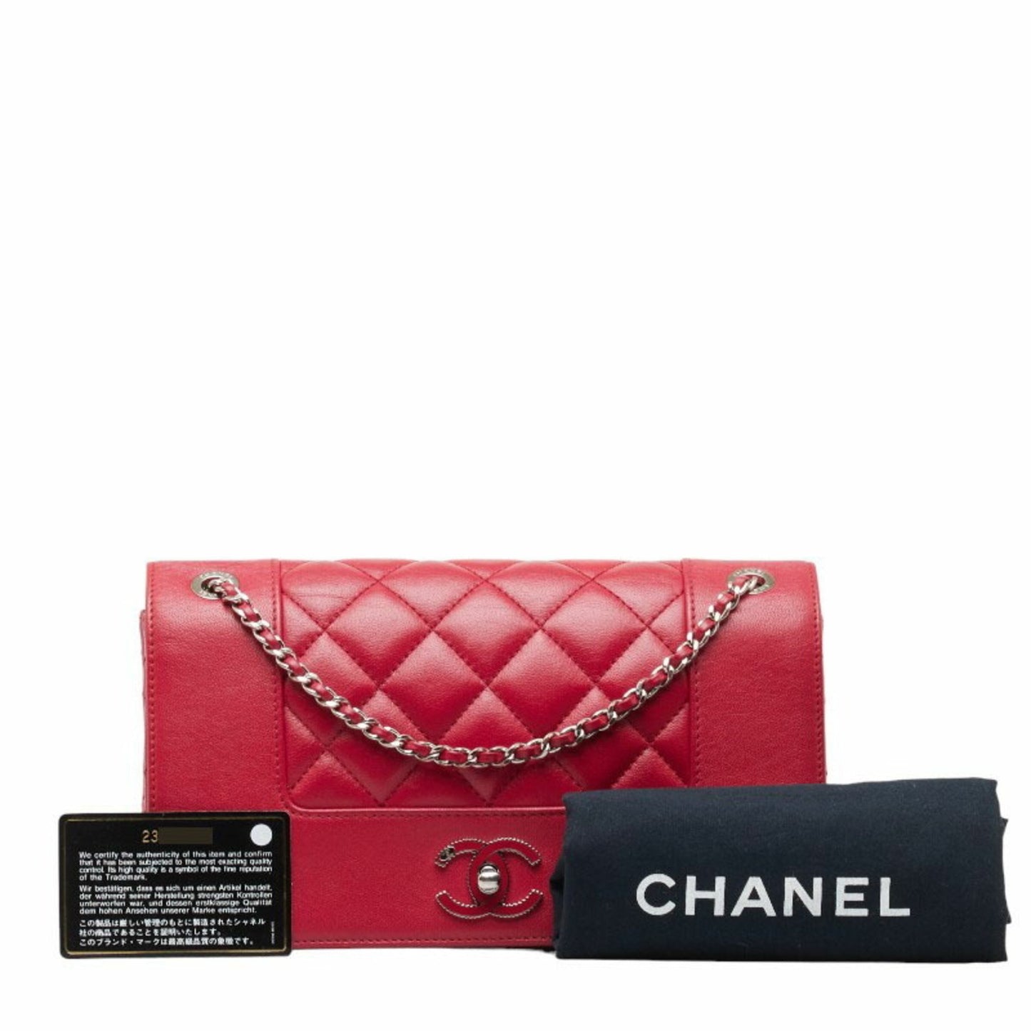 Chanel Coco Mark Red Leather Shoulder Bag