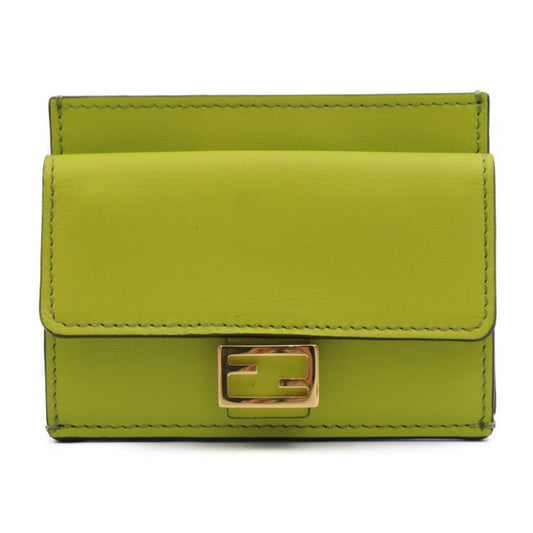 Fendi Baguette Green Leather Wallet Accessories