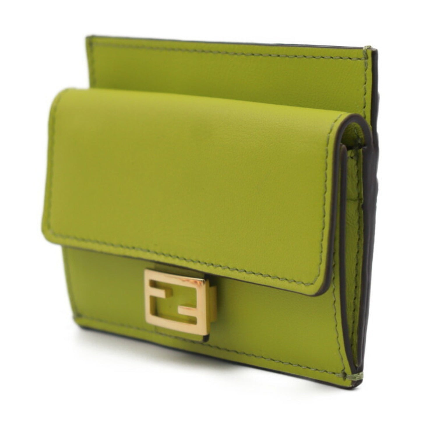 Fendi Baguette Green Leather Wallet Accessories