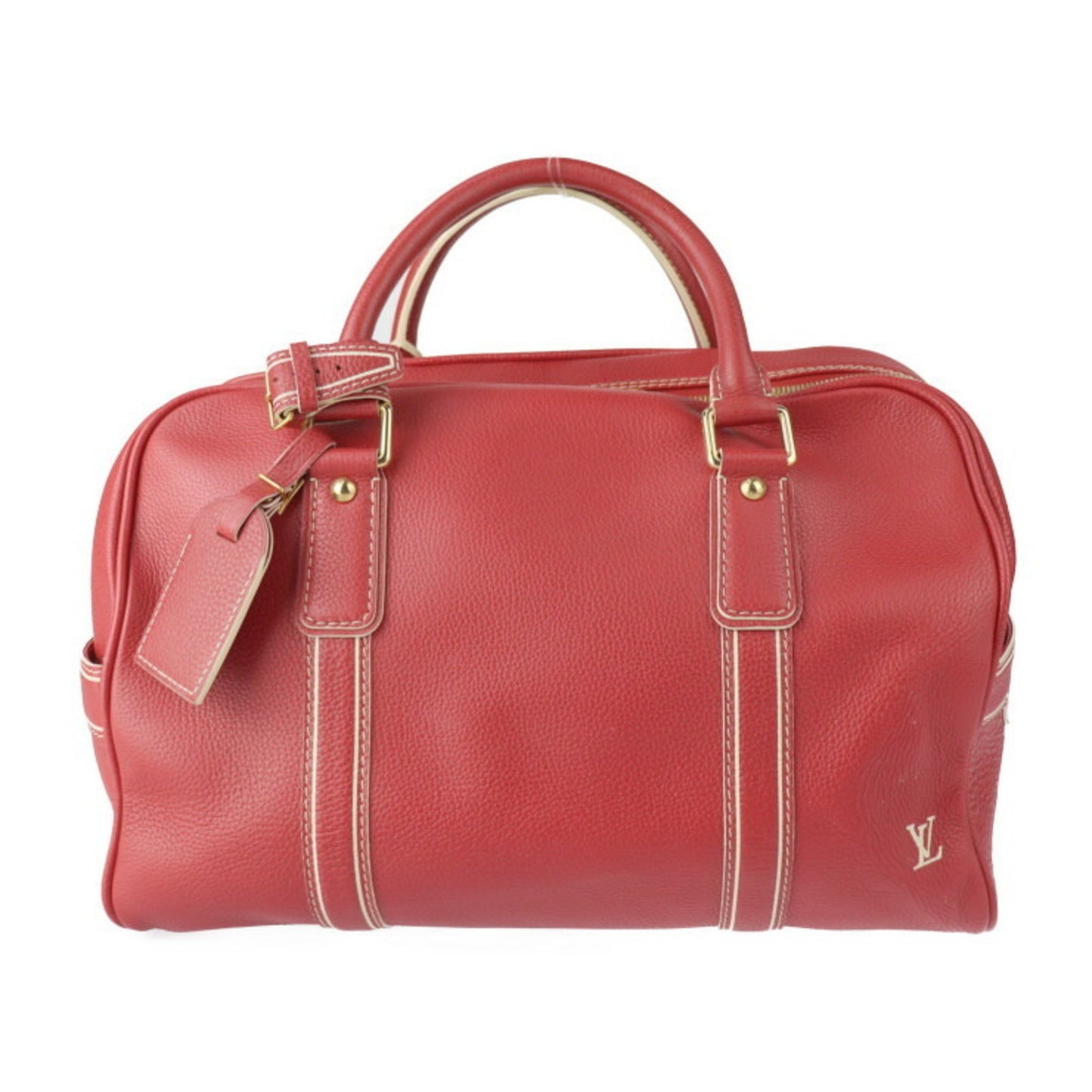 Louis Vuitton Carryall Red Leather Travel Bag