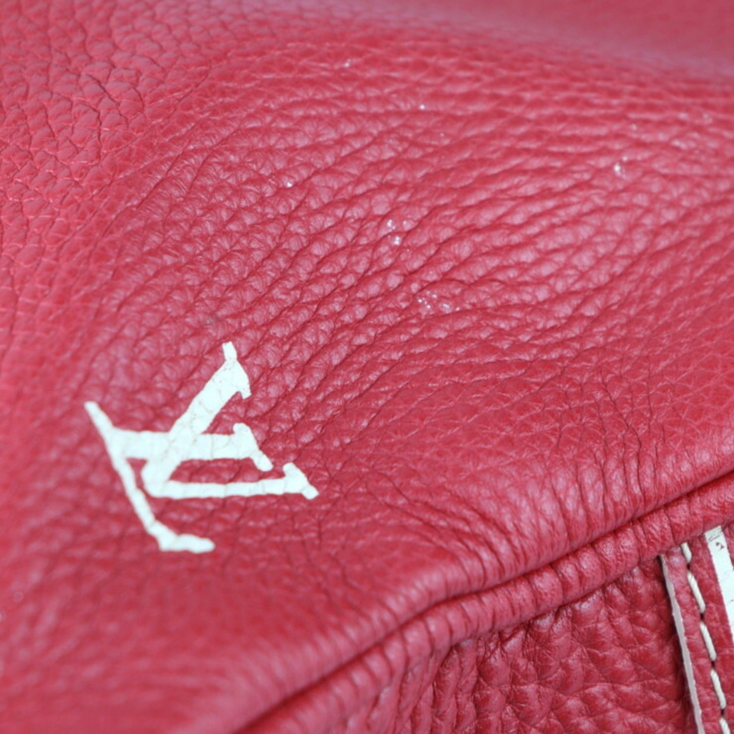 Louis Vuitton Carryall Red Leather Travel Bag