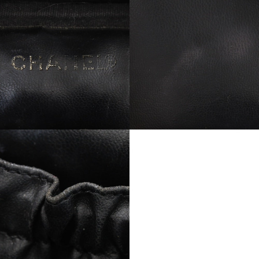 Chanel Vanity Black Leather Hand Bag