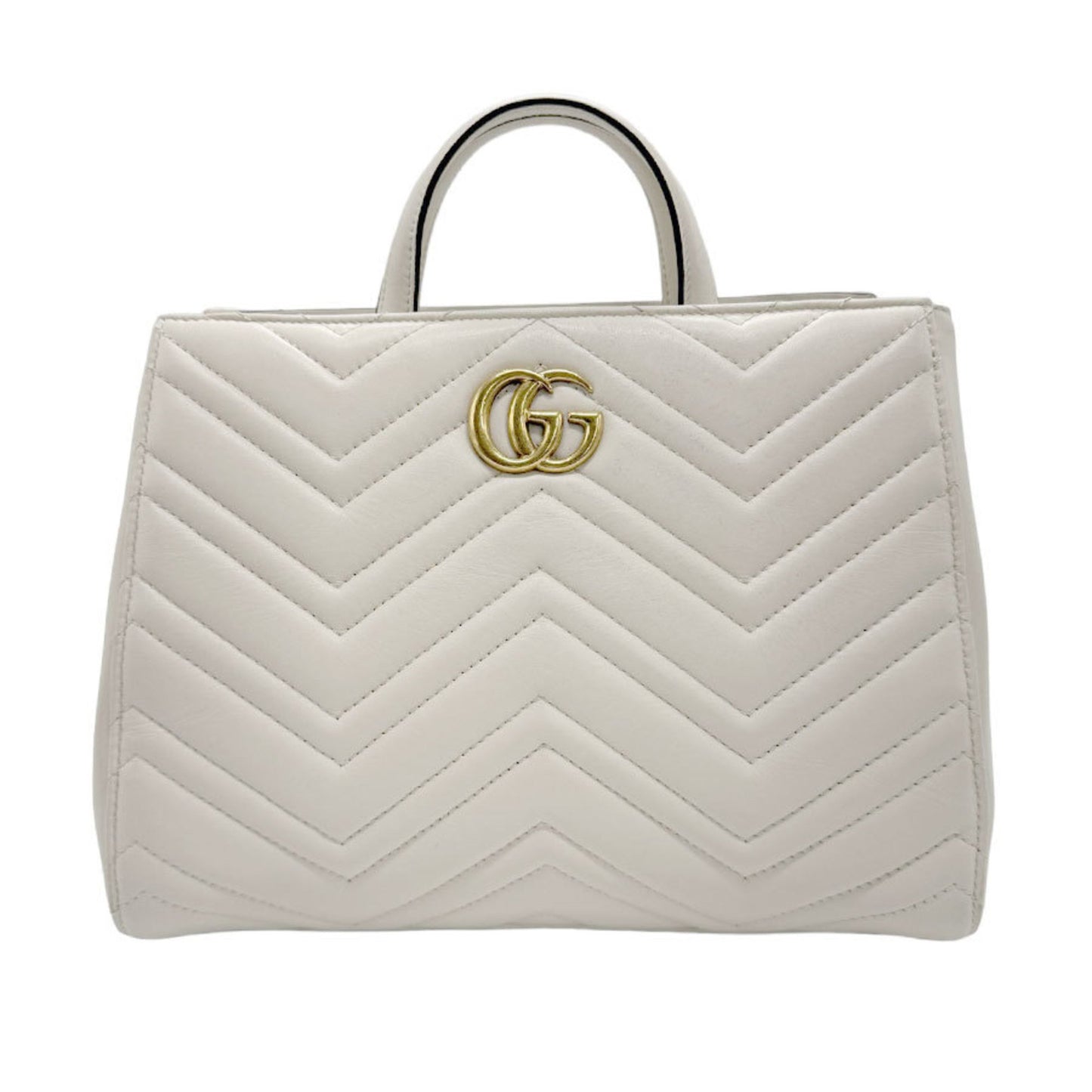 Gucci GG Marmont White Leather Hand Bag