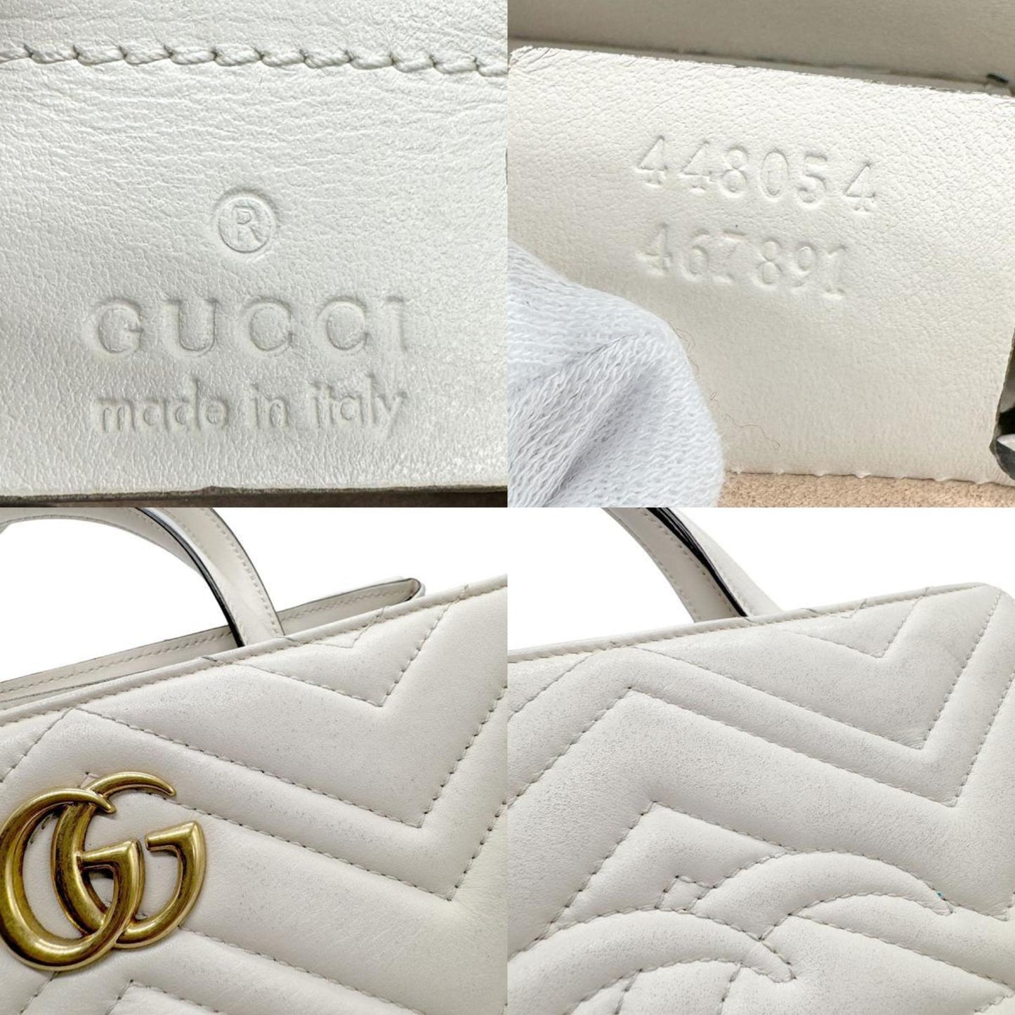 Gucci GG Marmont White Leather Hand Bag