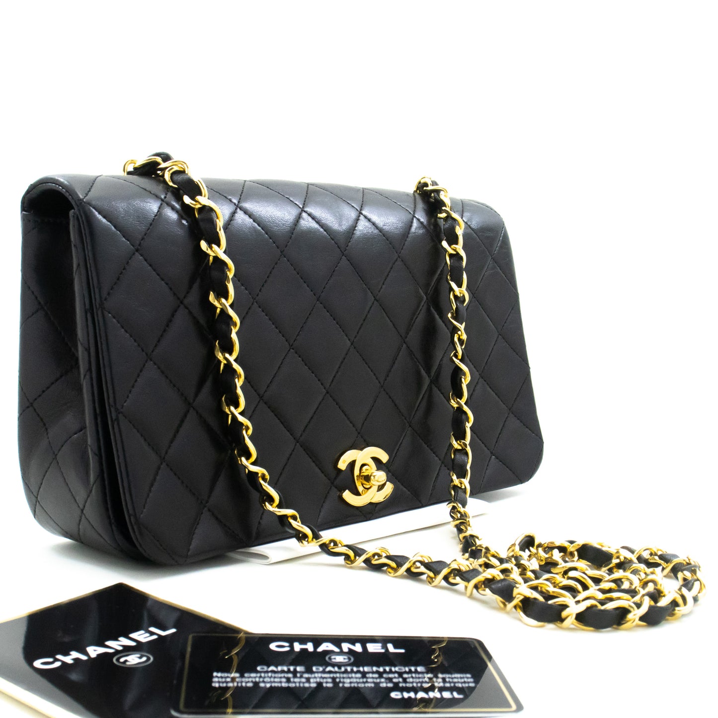 Chanel Full Flap Black Leather Shoulder Bag