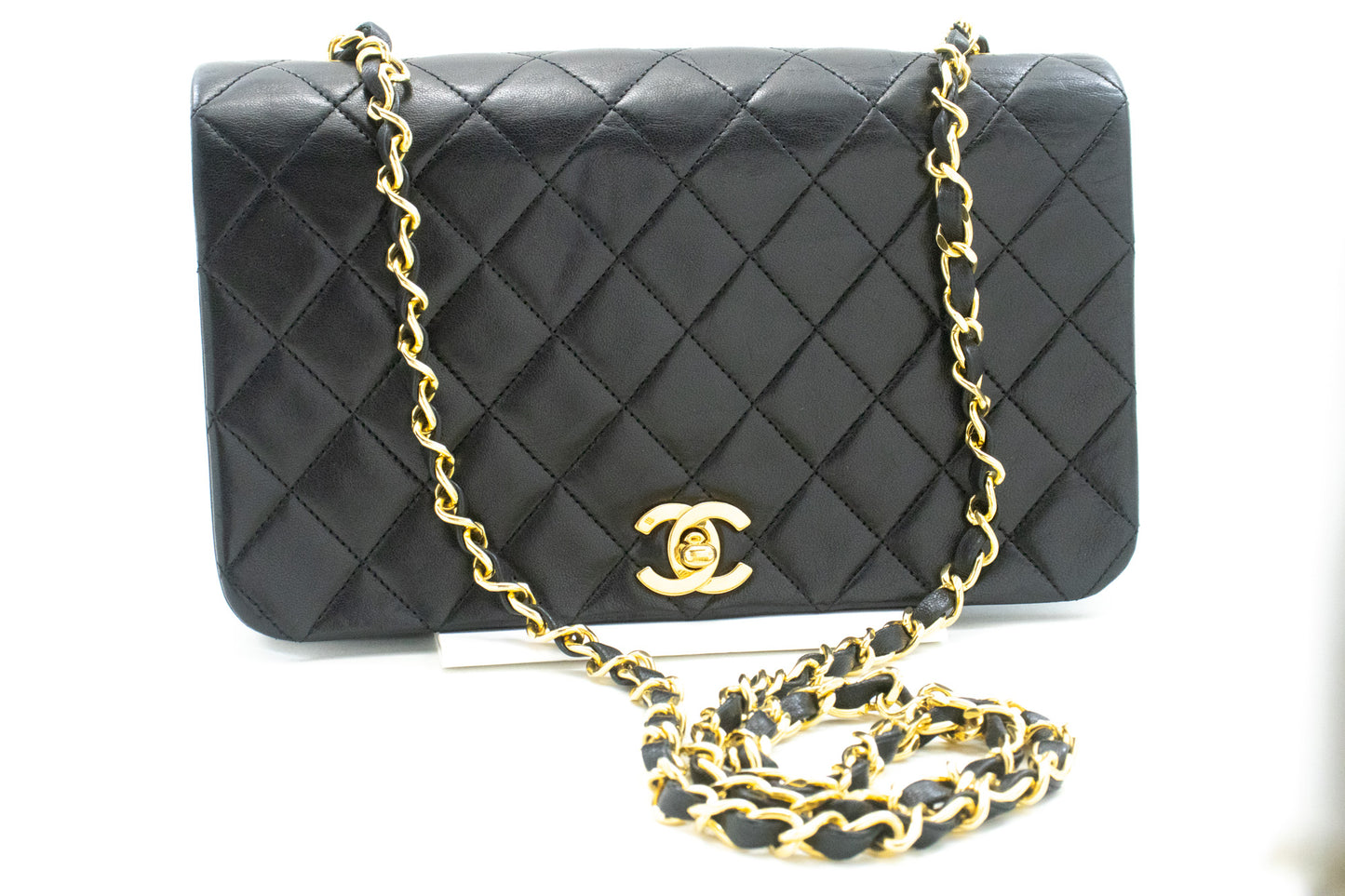 Chanel Full Flap Black Leather Shoulder Bag