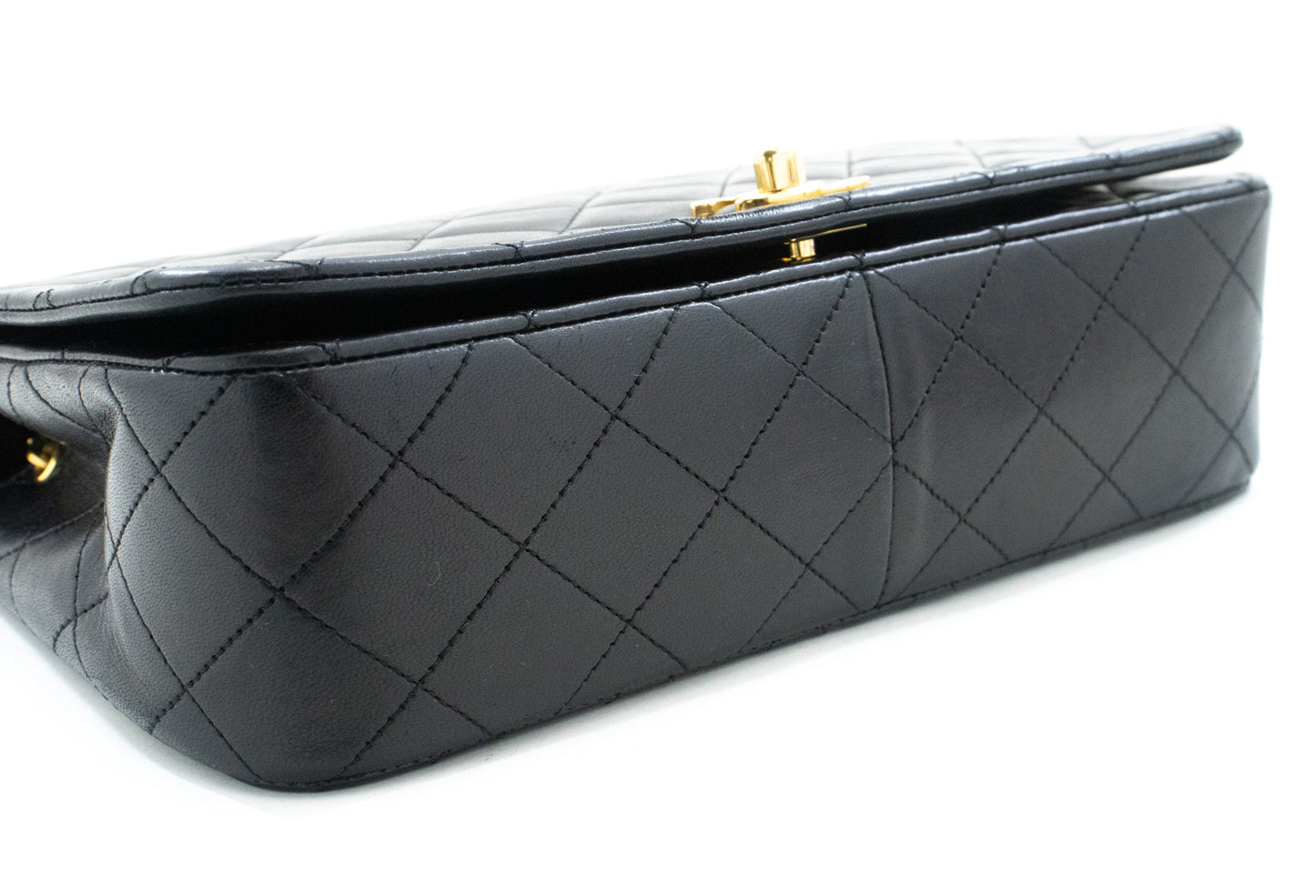 Chanel Full Flap Black Leather Shoulder Bag