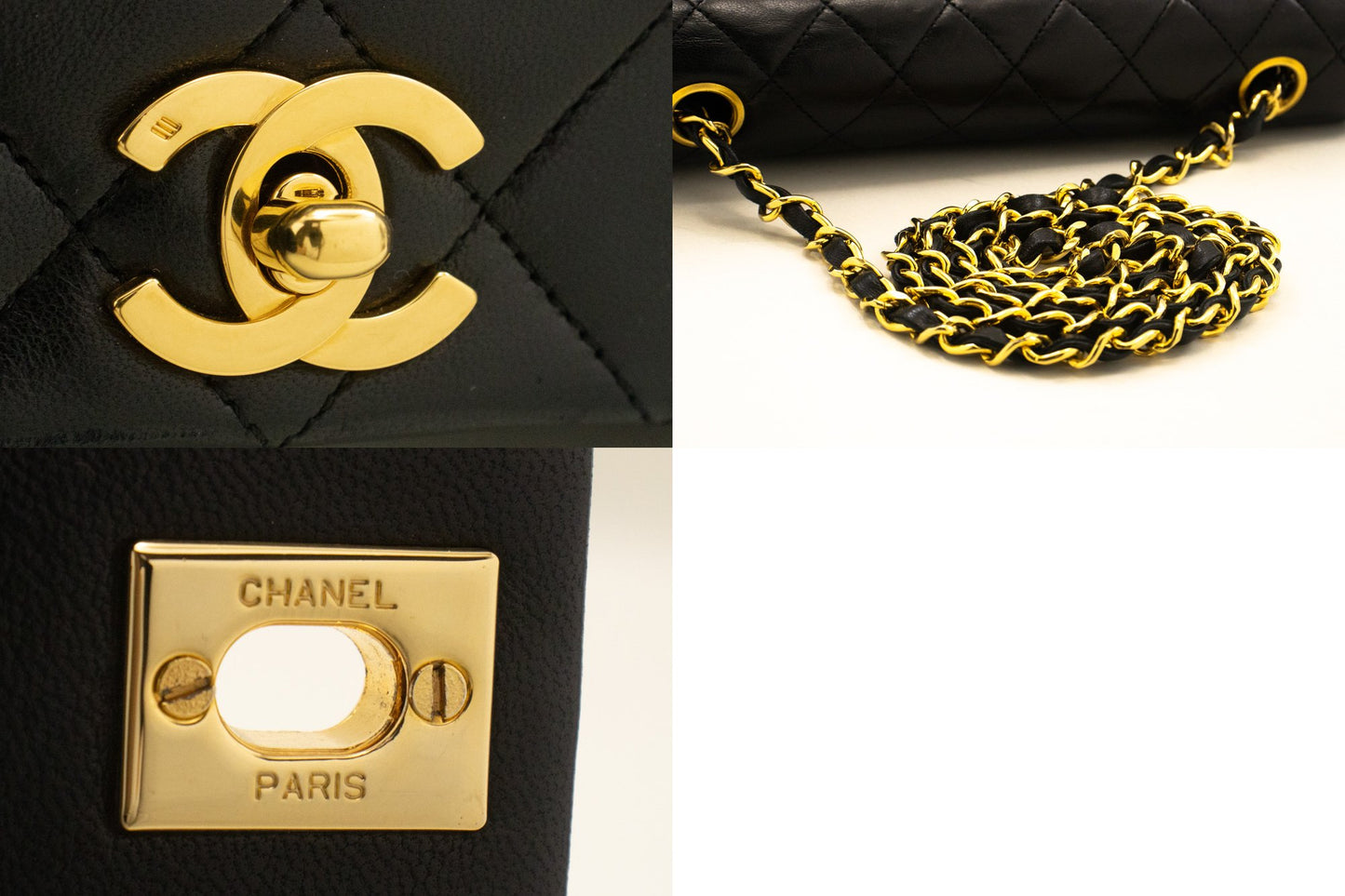 Chanel Full Flap Black Leather Shoulder Bag