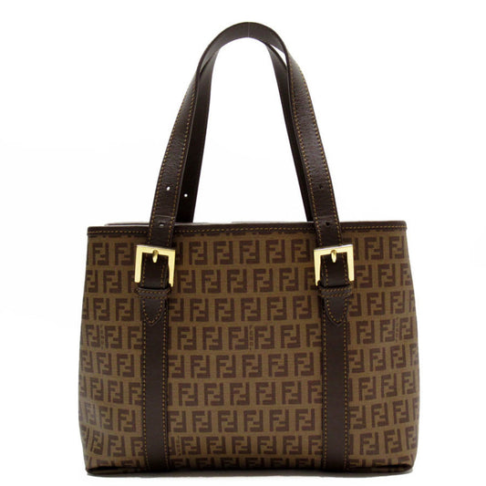 Fendi Zucchino Brown Canvas Tote Bag