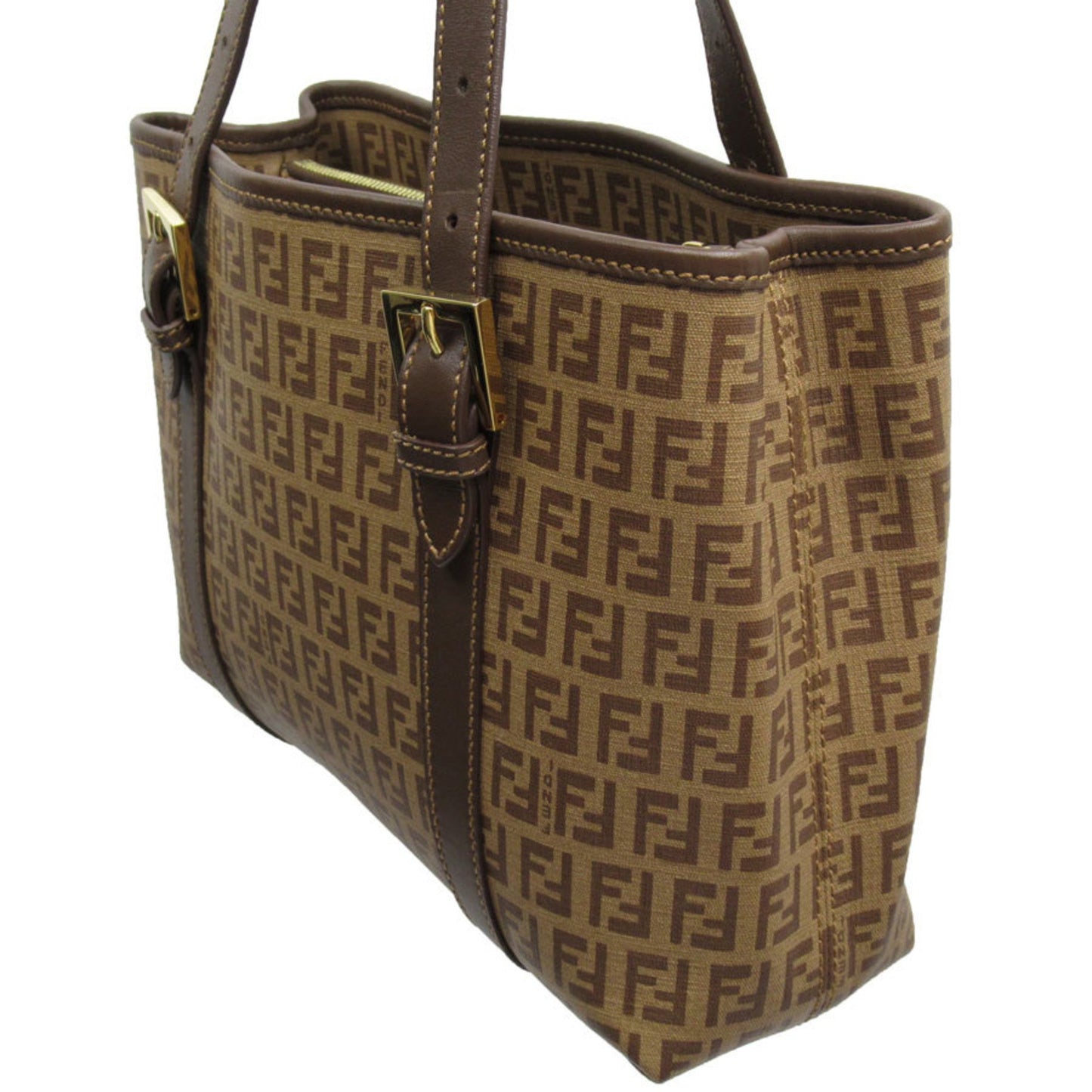 Fendi Zucchino Brown Canvas Tote Bag