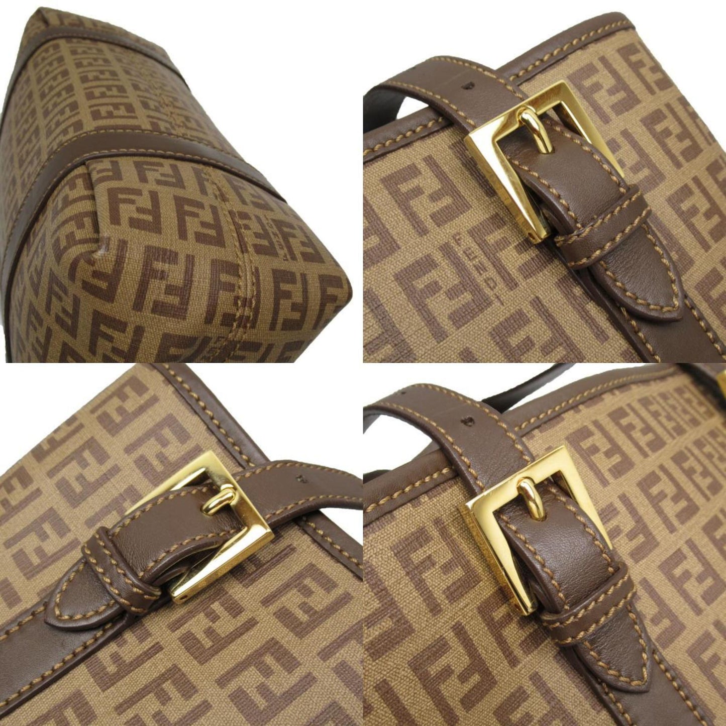 Fendi Zucchino Brown Canvas Tote Bag