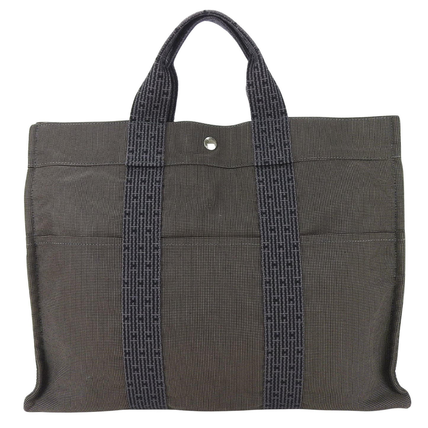 Hermès Herline Grey Canvas Tote Bag