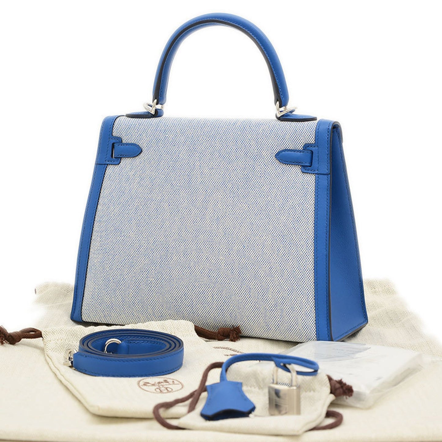 Hermès Kelly 25 Blue Leather Hand Bag