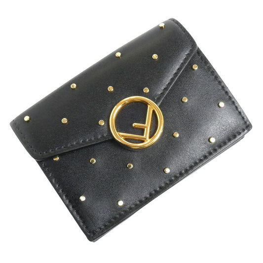 Fendi Studs Black Leather Wallet Accessories