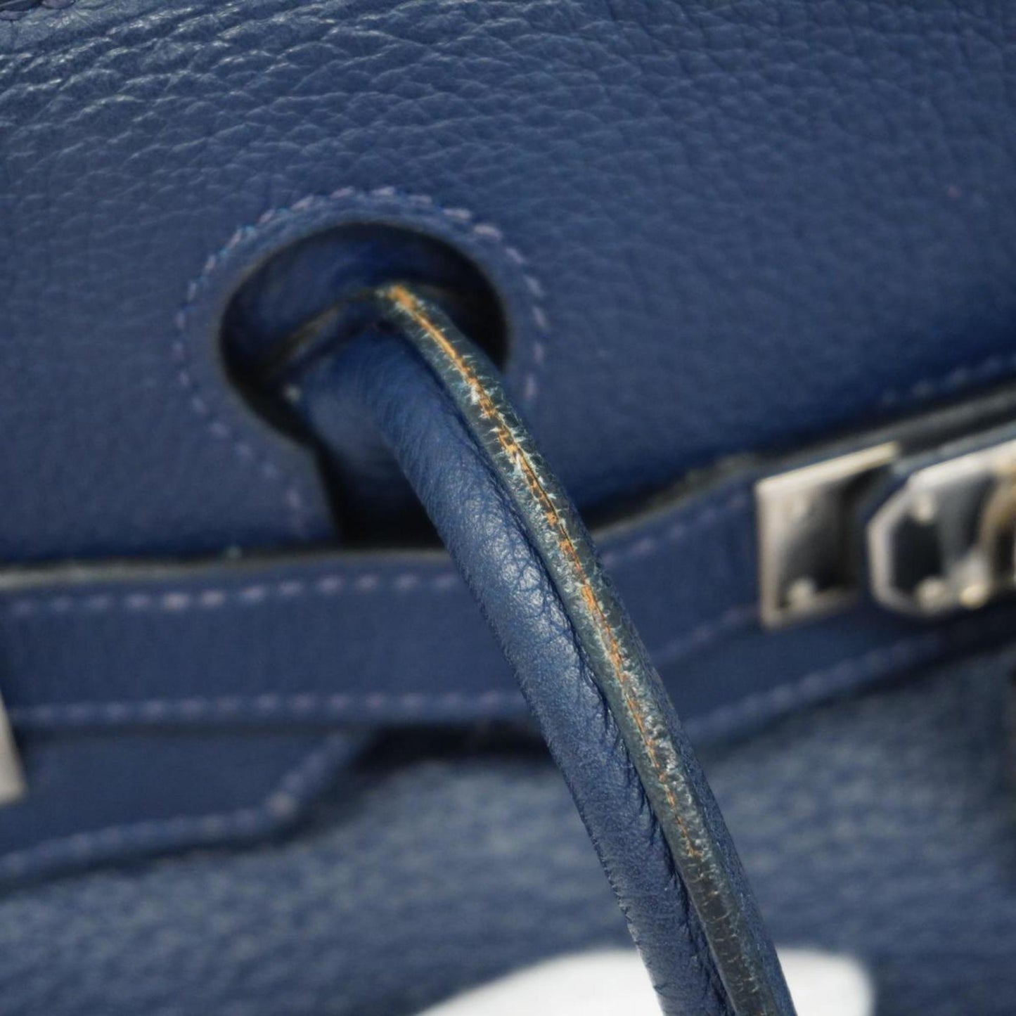 Hermès Birkin 30 Blue Leather Hand Bag