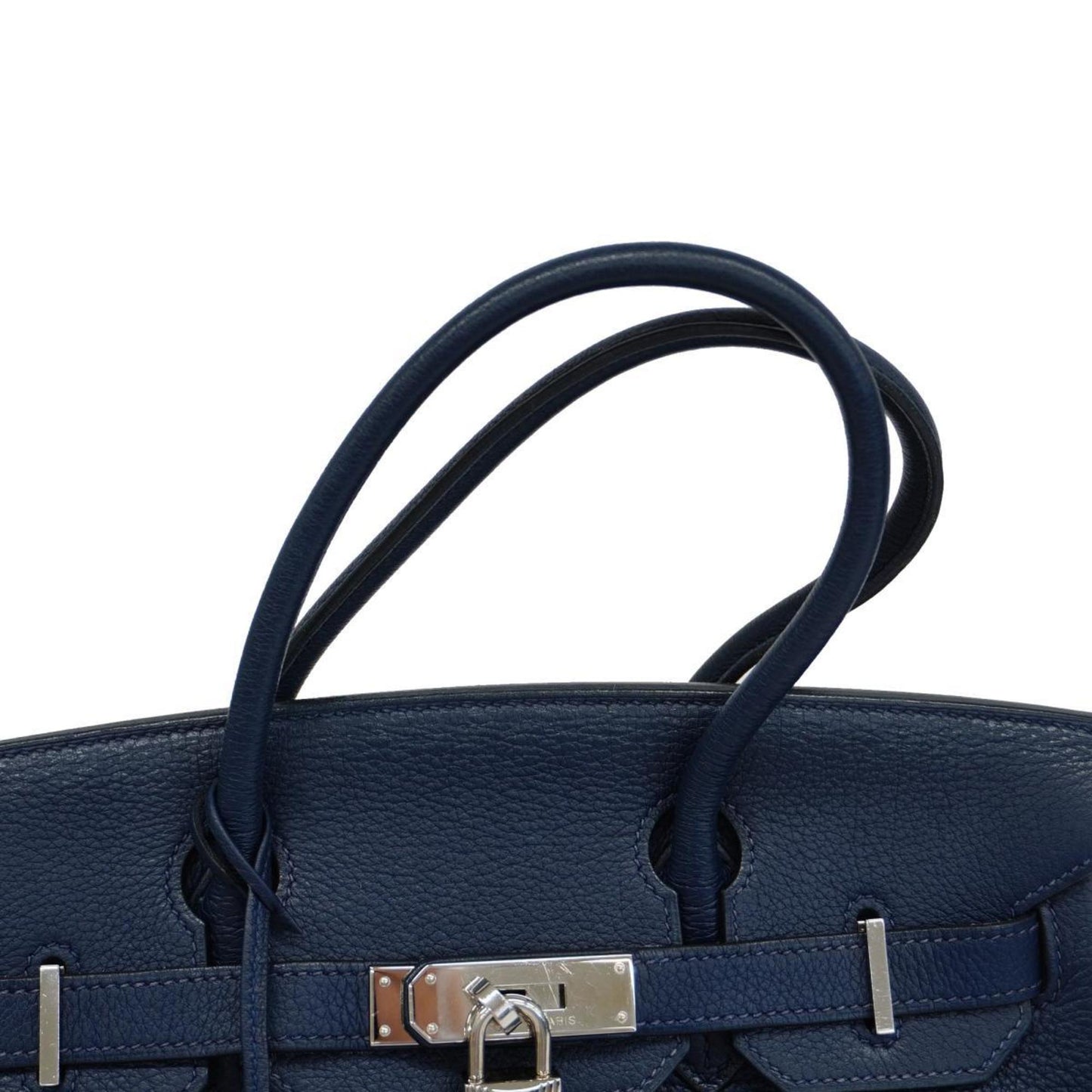 Hermès Birkin 30 Blue Leather Hand Bag