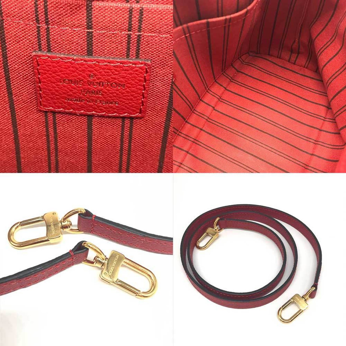 Louis Vuitton Mazarine Red Leather Hand Bag