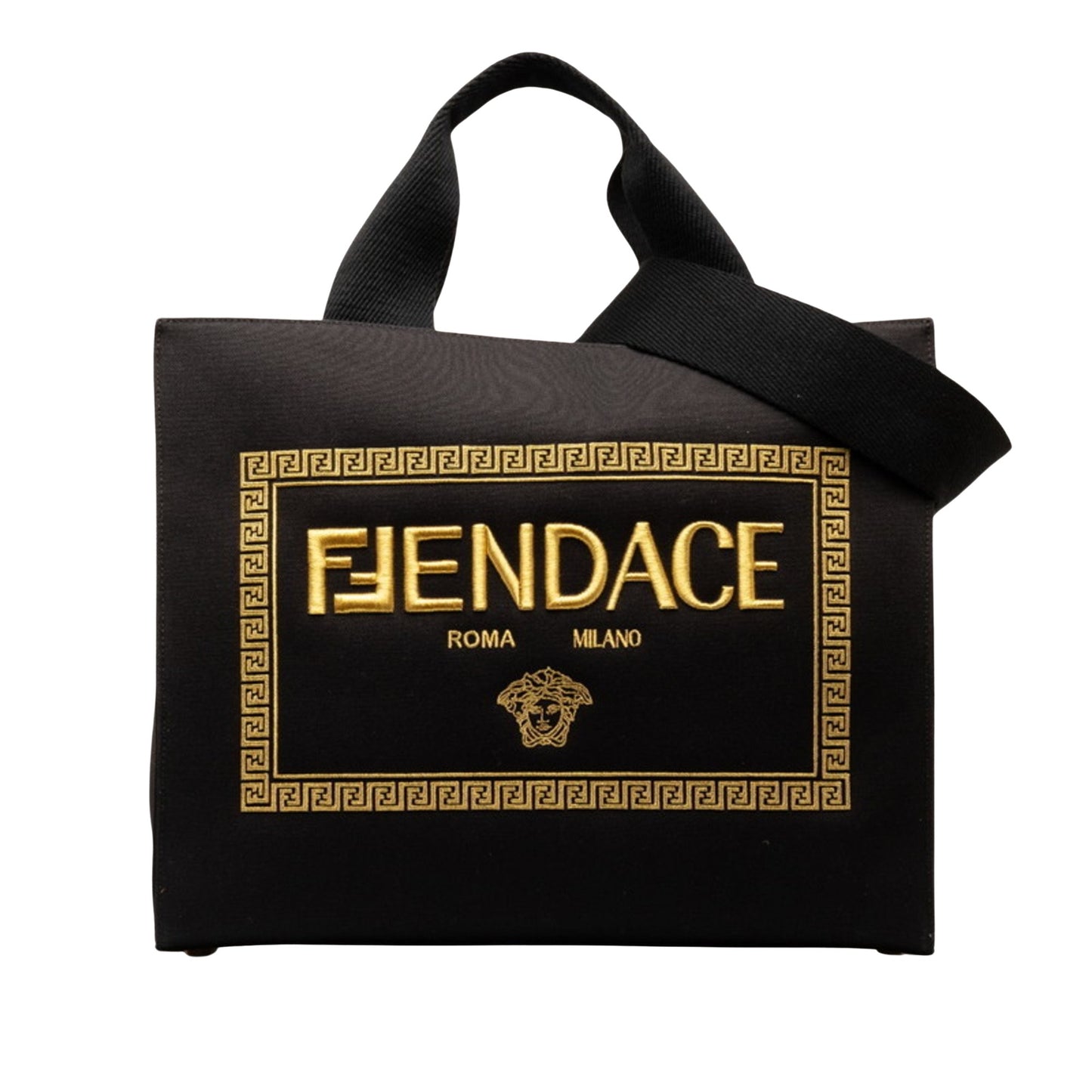 Fendi Black Canvas Shoulder Bag