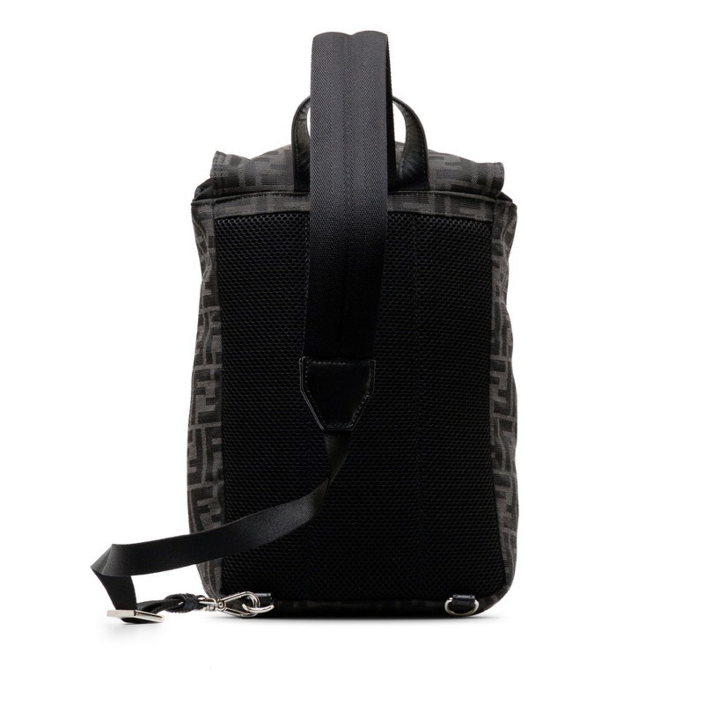 Fendi Fendiness Black Canvas Backpack Bag