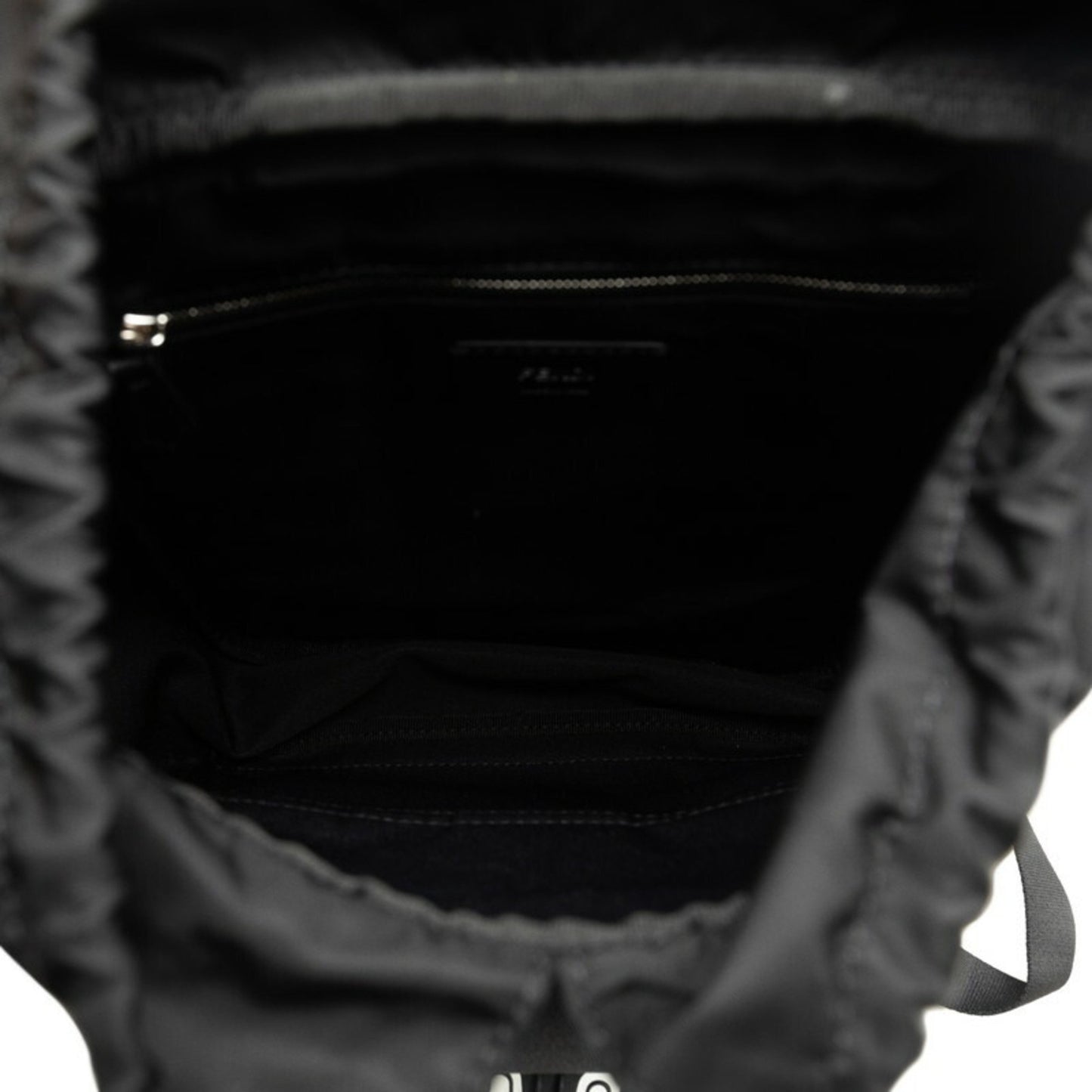 Fendi Fendiness Black Canvas Backpack Bag