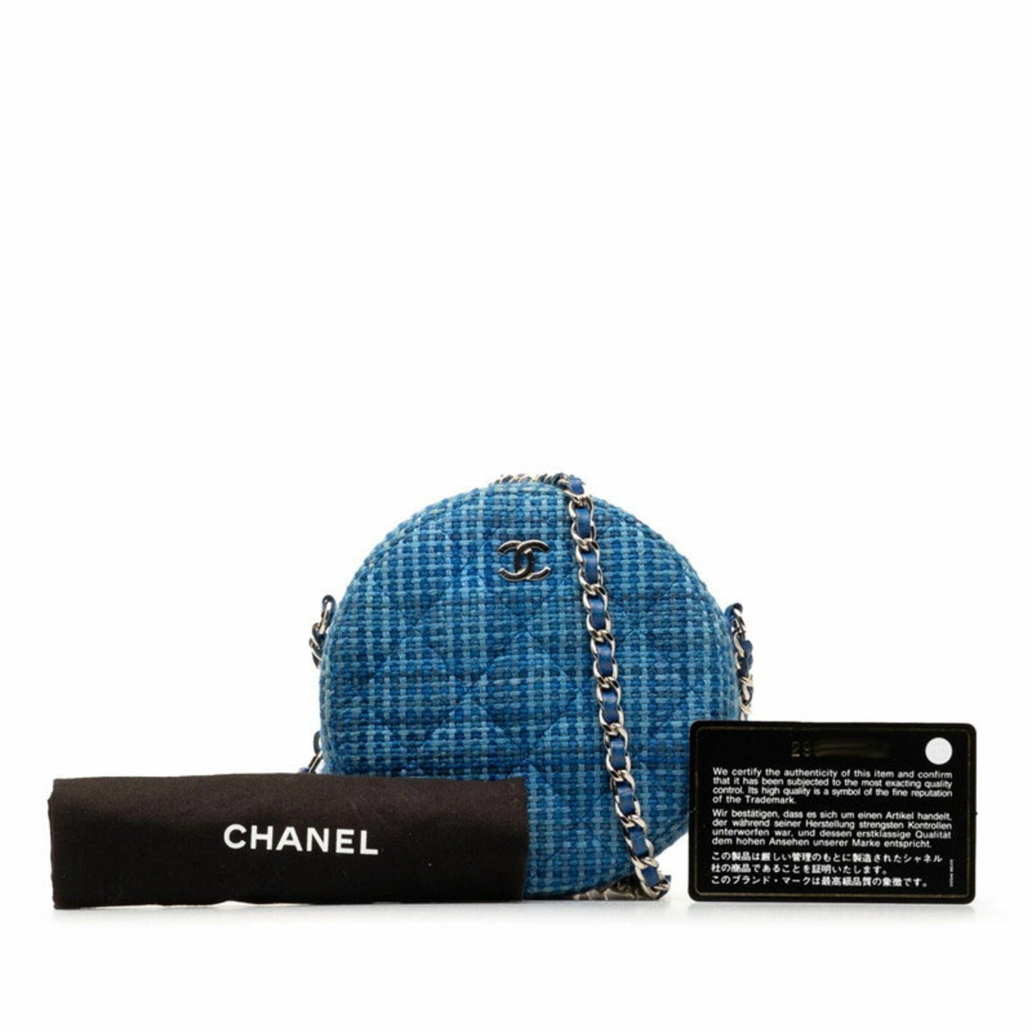 Chanel Pocket In The City Blue Tweed Shopper Bag