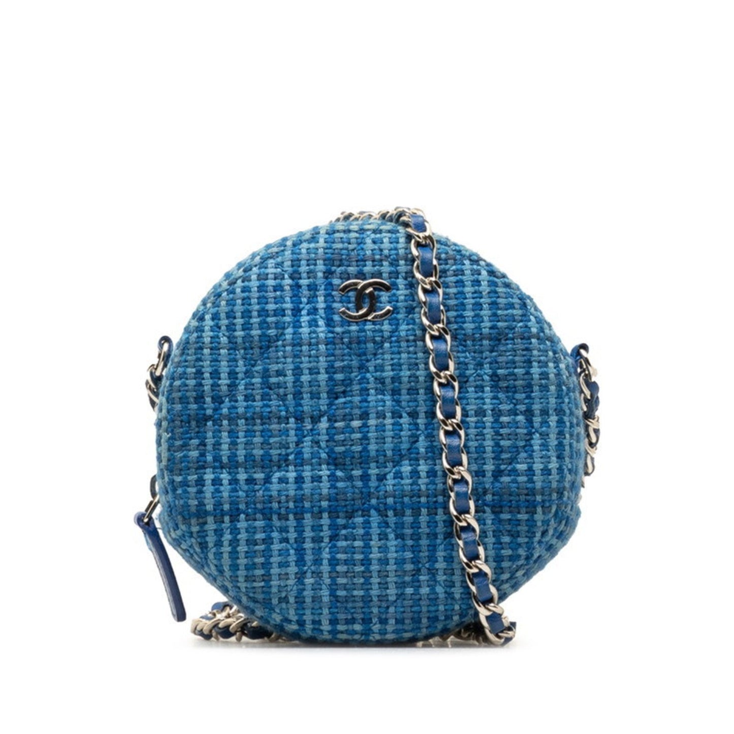 Chanel Pocket In The City Blue Tweed Shopper Bag